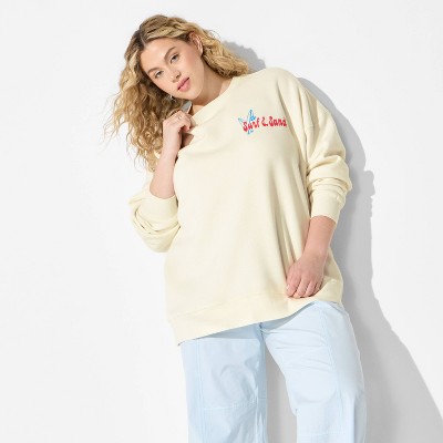 Women's Oversized Graphic Pullover Sweatshirt - Wild Fable™