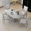 NicBex Round Dining Table Set for 4 Morden Extendable Kitchen Table with MDF Tabletop, 4 Upholstered Chairs for Dining Room - 4 of 4