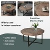 INFURNIC Coffee Tables Octagonal Wooden Coffee Table Retro Patchwork Design Sturdy Cross Metal Legs for Living Room, Brown, 29.1"*29.1"*17.7" - 4 of 4
