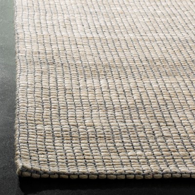 Elegant Ivory 6' x 6' Square Hand-Woven Wool & Viscose Area Rug