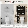 MUUEGM Over The Toilet Storage Cabinet, Farmhouse Bathroom Space-Saving Organizer with Toilet Paper Holder & Adjustable Shelf - 4 of 4