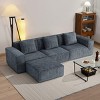 118" Modular Sectional Sofa with Ottoman, Convertible Oversized Corduroy Couch with Chaise Lounge for Living Room Comfort and Style-Maison Boucle - 2 of 4