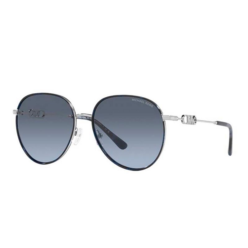 Michael Kors MK 1128J 10158F Womens Aviator Sunglasses Silver/Blue Tortoise 58mm, 1 of 4