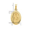 Black Bow Jewelry 14k Yellow Gold Hollow Oval Miraculous Medal Pendant - 4 of 4