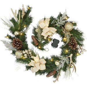 COZONY 6FT Prelit Christmas Garland with Lights, Xmas Garland for Fireplace, Mantle, Staircase, Indoor Outdoor Decor - 1 of 4