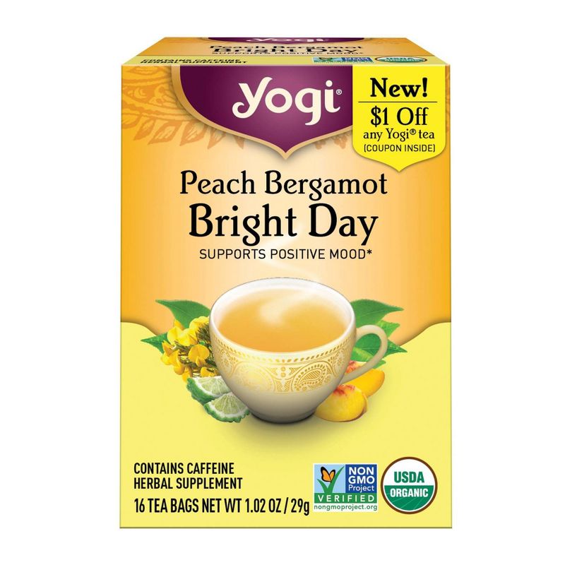 Yogi Tea Peach Bergamot Bright Day Tea - 16ct/1.02oz, 1 of 9