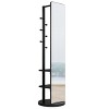Cesicia 360° Rotating 69x16" Full Length Mirror with Hook Storage Rack Coat Rack, for Living Room or Cloakroom - 2 of 4