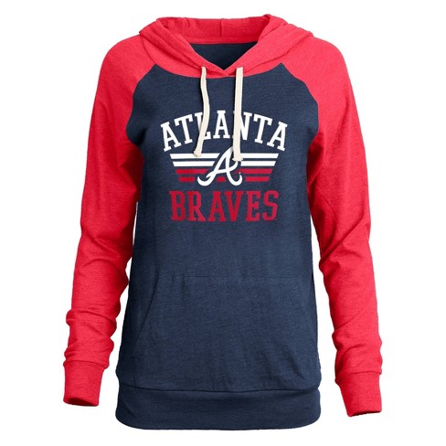 MLB Atlanta Braves Women's Bi-Blend Hooded Sweatshirt - XS
