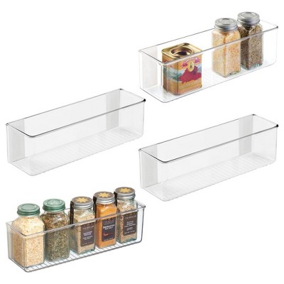 iDesign Adhesive Organizer Bin for Kitchen - Set of 4 - Clear