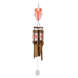 Beachcombers 43.3" Bamboo Lobster Top Wind Chime Coastal Decor Decoration - 1 of 2
