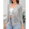 BLUEMING Women's V Neck Button Down Knitwear Long Sleeve Soft Basic Knit Cardigan Sweater - 4 of 4