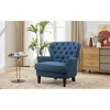 32.5" Upholstered Accent Chair with Solid Wood Legs, Nailhead Trim and Recessed Arms for Living Room - 3 of 4
