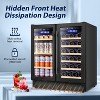 Tylza 30 Inch Wine and Beverage Refrigerator, Dual Zone Wine Beverage Cooler 30" with French Door, Holds 29 Bottles and 110 Cans, Black - 4 of 4