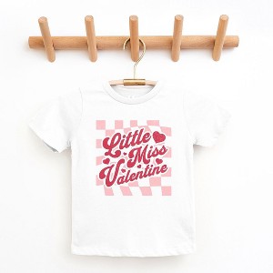 The Juniper Shop Checkered Little Miss Valentine Toddler Short Sleeve Tee - 1 of 2