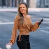 Women's Cozy Off-Shoulder Knit Top with Side - Cupshe - 2 of 4