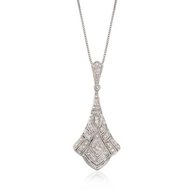 Ross-Simons 0.33 ct. t.w. Diamond Pendant Necklace in Sterling Silver