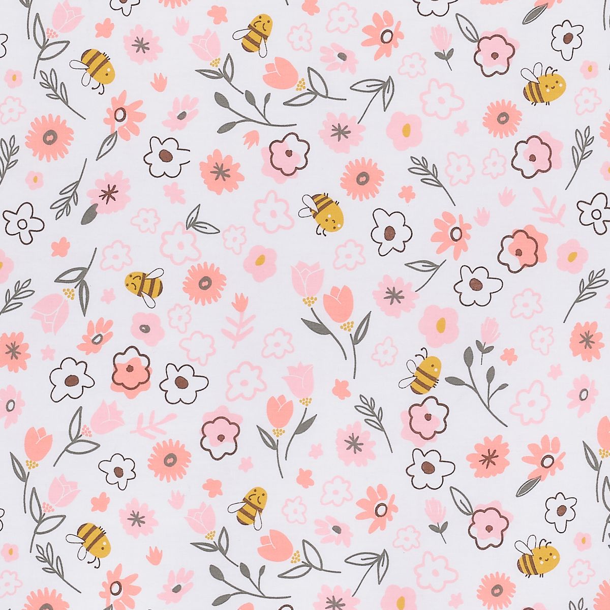 Lambs & Ivy Little Garden 100% Cotton Pink Floral Fitted Crib/Toddler Sheet - thumbnail 5