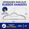 Lifemaster Premium Quality Velvet Non-Slip Clothes Hangers - Sturdy Black Plastic Coat Hangers with Smooth - image 2 of 4