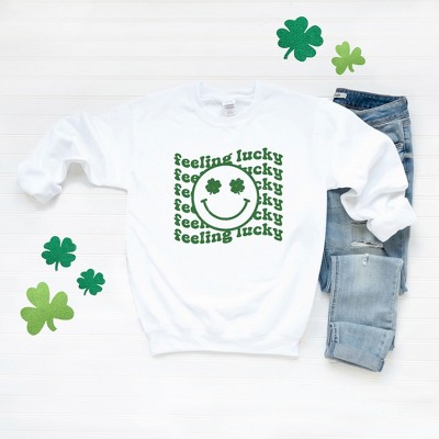 Simply Sage Market Women's Graphic Sweatshirt Feeling Lucky Stacked