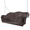 Northlight Hand Woven Resin Wicker Porch Swing with Chain - Dark Brown - 3 of 4