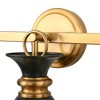 DORESshop 25 in. 3-Light Black and Gold Vanity Light with Black Cone Metal Shade Wall Sconce for Bathroom Vanity and Hallway - 3 of 4