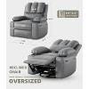 22'' Rocker Swivel Recliner Chair, Faux PU Leather Recliner with 1.5X Sponge Filling, Side Pocket & Cup Holder, for Living Room, Bedroom - 2 of 4