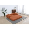 Dolonm 77.9 in. Corduroy Convertible Sleeper Sofa Bed -Foldable 3-Seat Couch with Fixed Frame & Cylindrical Pillow for Living Room, Bedroom - 3 of 4