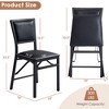 VECELO Foldable Dining Chairs Set of 2/4/6, No Assembly Heavy-Duty Metal Frame, Kitchen and Living Room Chairs, Black/Brown - 3 of 4