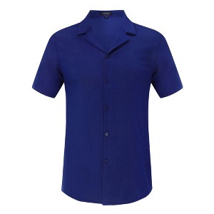 Clearlove Men's Hawaiian Shirt Short Sleeves Printed Button Down Summer Beach Dress Shirts - 1 of 4