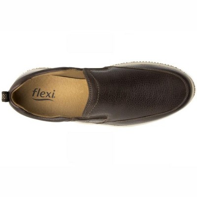 Flexi Shoes Flexi Men's Leather Slip-on Sneakers 410703,Brown — фото 3