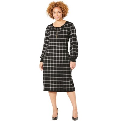 Catherines Women's Plus Size Liz&Me Boatneck Sweater Dress