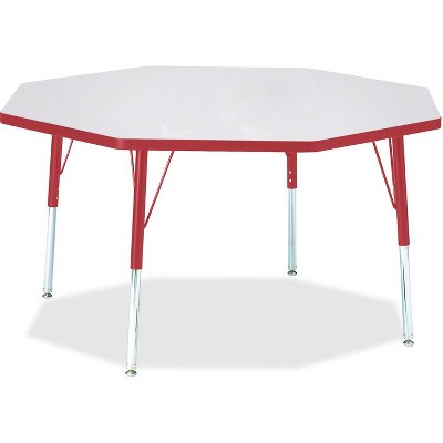 Jonti-Craft Berries Elementary Height Color Edge Octagon Table (48 x 48) in Red