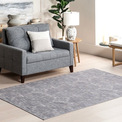 Elia Blue Geometric Washable Cotton Area Rug