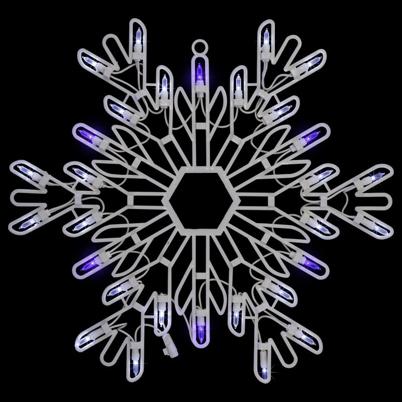 Northlight 15" LED Lighted Snowflake Christmas Window Silhouette - Pure White/Blue, 1 of 7