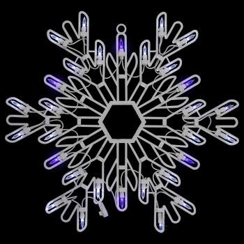 Northlight 15" LED Lighted Snowflake Christmas Window Silhouette - Pure White/Blue