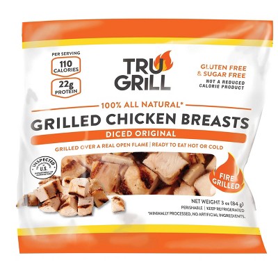Tru Grill Grilled Diced Original Chicken Breasts - 3oz