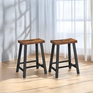 2 Pack Bar Stools, Bar Chairs, Kitchen Breakfast Bar Stools with Footrest, 23.6 Inches High - 1 of 4