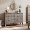 Fluted Dresser for Bedroom with 6 Deep Drawers, 47.2 in Wide Modern Chest of Drawers, Wooden Dresser TV Stand, Curved Profile Design, for Living Room - 2 of 4