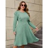 Women's Plus Size Fall Dresses Crew Neck Midi Sweater Dress Long Sleeve Casual Dress Ruffle Slim Knit Dress - image 4 of 4