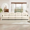 Beige Four-Seater Modular Sectional Couch Premium Chenille Fabric with 2 Throw Pillows Tufted Cushion Backrest Design for Living Rooms - 2 of 4