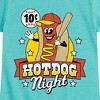 Girls' - Instant Message - Baseball Mascot Hot Dog Night Fitted Short Sleeve Graphic T-Shirt - 2 of 4