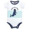 Hudson Baby Infant Boy Cotton Bodysuit, Shorts and Shoe Set, Underwater Whale - 3 of 4