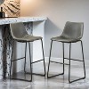 Lotusville Vintage PU Leather Barstools, Set of 2- Leovsnove - 2 of 4