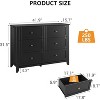 Large 6 Drawer Dresser with Deep Drawers & Metal Knobs, Modern Wooden Double Chests of Drawers for Entryway - 2 of 4