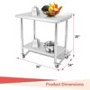 Stainless Steel Table, Heavy-Duty Metal Commercial Prep Table with Open Storage Racks for Restaurant Kitchens, Home, Hotels, Food Preparation - 2 of 4