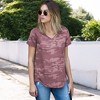 Amaryllis Women's Short-Sleeve Casual V-Neck Camouflage Print Soft Durable High Low Tee - 3 of 4
