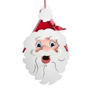 Kurt Adler 9 Inch Wooden Santa Head Birdhouse Ornament - 1 of 4