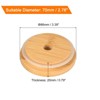 Unique Bargains Bamboo Leak Proof Mason Jar Lids with Straw Hole 6 Pcs - 2 of 3