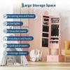 Kids Jewelry Armoire with LED Light, Full-Length Mirror & 3 Drawers - Freestanding Organizer & Vanity Cabinet for Girls' Dress-Up - 2 of 4