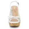 Allegra K Women's Casual Wood Platform Heels Bow Lace Wedge Sandals - 2 of 4